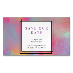 Save the Date: modern, Pastell, klar Magnetische Visitenkarte