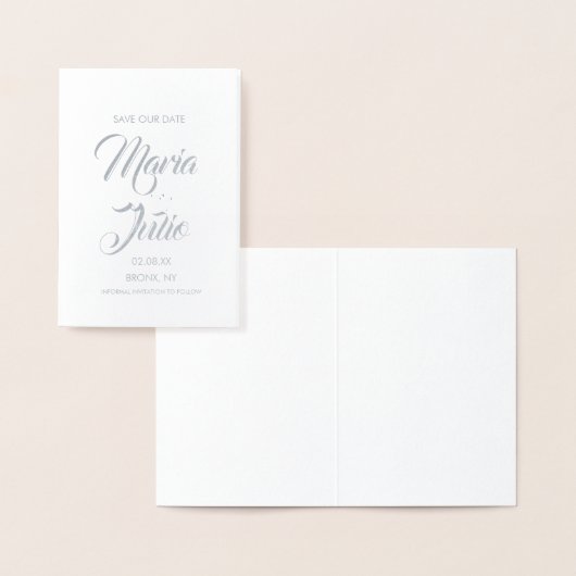 Save the Date Modern Script Calligraphy Gold Folienkarte (Anzeige)