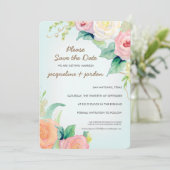 Save the Date Moderne Aquarellblumen-Rose Einladung (Stehend Vorderseite)