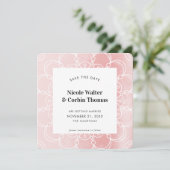 SAVE THE DATE moderne boho mandala rosa Aquarellfa Einladung (Stehend Vorderseite)