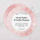 SAVE THE DATE moderne bohrosa Wasserfarbe Einladung (Vorne/Hinten)