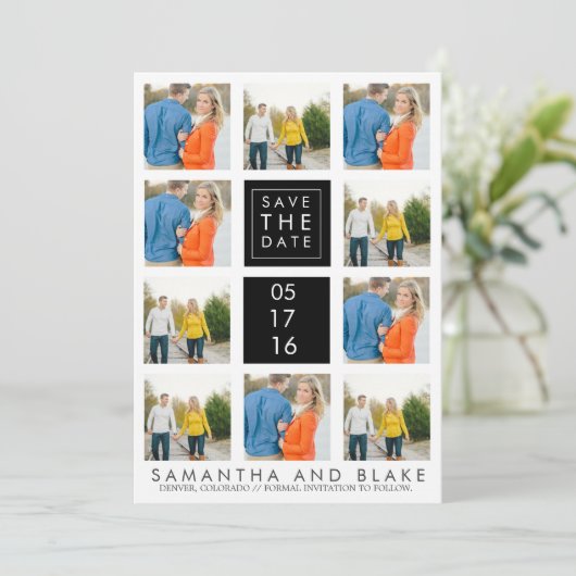 Save the Date Moderne Collage | ABWEICHUNGEN (Stehend Vorderseite)