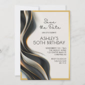 Save the Date Moderne Elegant 50. Geburtstag Einladung (Vorderseite)