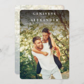 SAVE THE DATE moderne Fotos dunkle Namen Einladung (Vorne/Hinten)