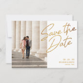 Save the Date Moderne Gold-Glitzer-Spalte Einladung (Vorderseite)