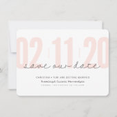 SAVE THE DATE moderne große Zahlen rosa Schwarz Einladung (Vorderseite)