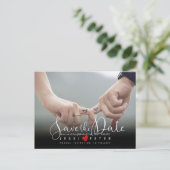 Save the Date, moderne handgeschriebene Schrift, H Postkarte (Stehend Vorderseite)