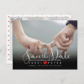 Save the Date, moderne handgeschriebene Schrift, H Postkarte (Vorne/Hinten)