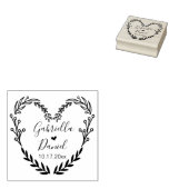 Save the Date, moderne Heart Leafframe Gummistempel (Stempel)