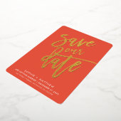 SAVE THE DATE moderne Kalligraphie Folieneinladung (Gedreht)