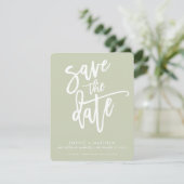 SAVE THE DATE moderne Kalligraphie-Schrift Salgrün (Stehend Vorderseite)