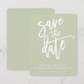 SAVE THE DATE moderne Kalligraphie-Schrift Salgrün (Vorne/Hinten)