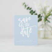 SAVE THE DATE moderne Kalligraphieschrift blass bl (Stehend Vorderseite)