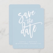 SAVE THE DATE moderne Kalligraphieschrift blass bl (Vorne/Hinten)