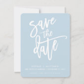 SAVE THE DATE moderne Kalligraphieschrift blass bl (Vorderseite)
