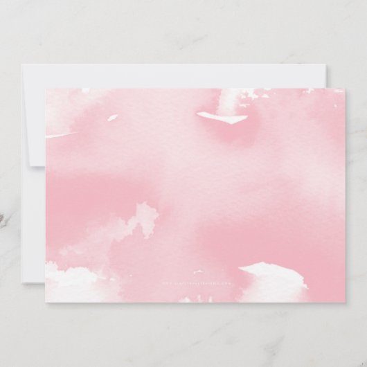 SAVE THE DATE moderne minimale Aquarellfarbe pink (Rückseite)