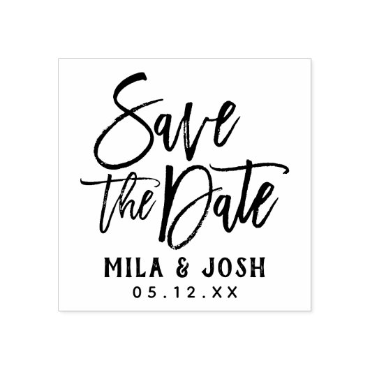 Save the Date Moderne Pinselschrift benutzerdefini Gummistempel (Prägung)
