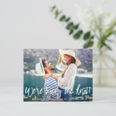 Save the Date moderne Pinselschrift binden den Kno Postkarte (Stehend Vorderseite)