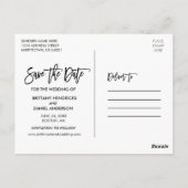 Save the Date moderne Pinselschrift binden den Kno Postkarte (Rückseite)