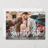 Save the Date Moderne Pinselskriptkarte (Vorderseite)