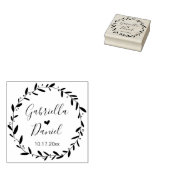 Save the Date, moderne Rustikale Blattrahmen Gummistempel (Stempel)