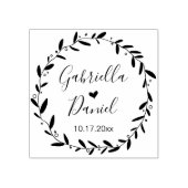 Save the Date, moderne Rustikale Blattrahmen Gummistempel (Prägung)