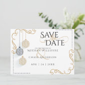 Save The Date | Moderne schwarze und goldene Baust (Stehend Vorderseite)