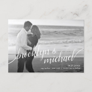 Save the Date moderne Skript-Hochzeits-Mitteilung Einladung