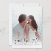 Save the Date Moderne, stilvolle Kalligraphie w Fo Einladung (Vorderseite)