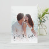 Save the Date Moderne, stilvolle Kalligraphie w Fo Einladung (Stehend Vorderseite)