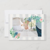 Save the Date Moderne Streifen und Bohemische Blum (Rückseite)