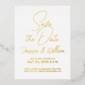 Save the Date Moderne Typografie Folie Einladungspostkarte (Vorderseite)