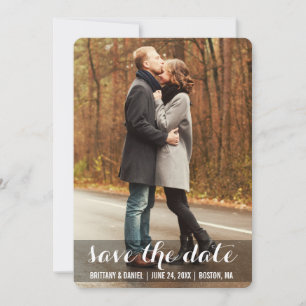 Save the Date Moderne Verlobung Fotokarte LWBR