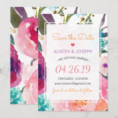 Save The Date | Moderner Aquarellgarten (Vorne/Hinten)