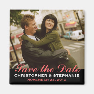 Save the Date moderner Art-Foto-Magnet Magnet