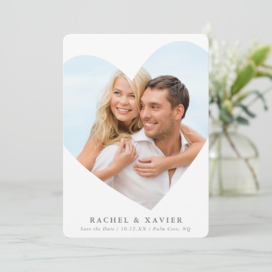 SAVE THE DATE, moderner Foto Einladung (Stehend Vorderseite)