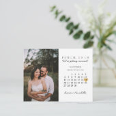 Save the Date Moderner Kalender Gold Herzstück Nov Postkarte (Stehend Vorderseite)