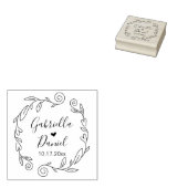 Save the Date, moderner Rahmen aus Kunstleder Gummistempel (Stempel)