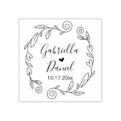 Save the Date, moderner Rahmen aus Kunstleder Gummistempel (Prägung)