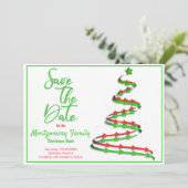 Save the Date | Moderner Weihnachtsbaum Ankündigung (Stehend Vorderseite)