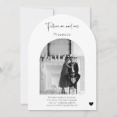 Save the Date Modernes Bow Arch Wedding Foto Einladung (Rückseite)