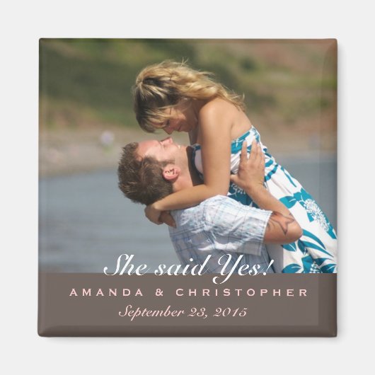 Save the Date Modernes Braun- und Rosatmotiv Magnet (Vorne)