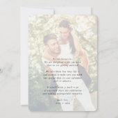 SAVE THE DATE modernes Ehepaar Foto Einladung (Rückseite)