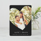 SAVE THE DATE modernes Foto, elegant schwarz Einladung (Stehend Vorderseite)