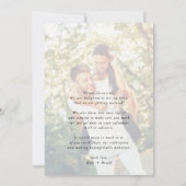 SAVE THE DATE modernes Foto elegantes Herz fett ro Einladung (Rückseite)