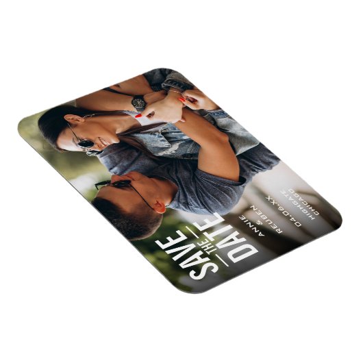 Save the Date Modernes Foto Magnet (Rechte Seite)