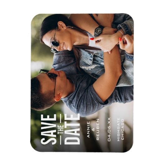 Save the Date Modernes Foto Magnet (Vertikal)