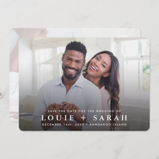 SAVE THE DATE modernes Foto minimalistisches Typüb Einladung (Vorne/Hinten)