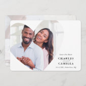 SAVE THE DATE modernes Foto mit elegantem Rahmen Einladung (Vorne/Hinten)