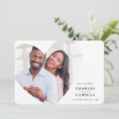 SAVE THE DATE modernes Foto mit elegantem Rahmen Einladung (Stehend Vorderseite)